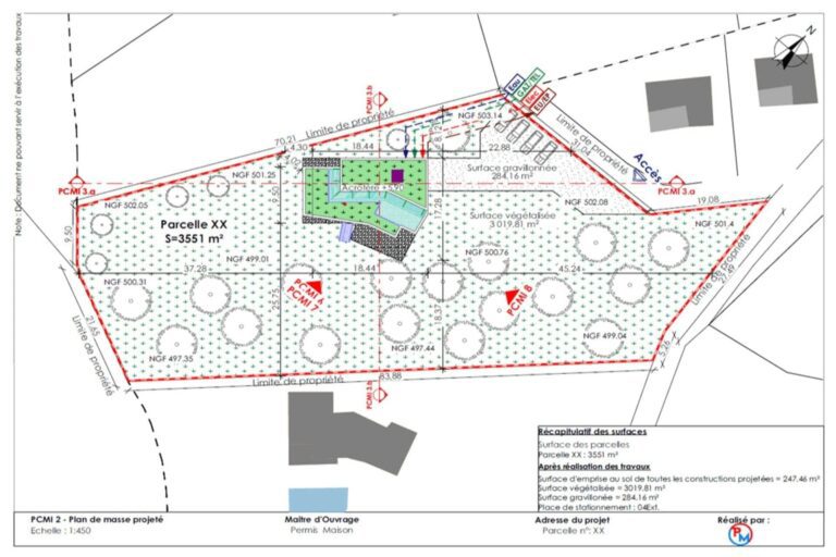 Plan de masse PCMI2 d’un dossier de permis de construire