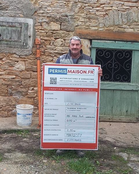 Chantier Permis Maison — Terrasse surélevée et 4 ouvertures, Montgesty · Lot