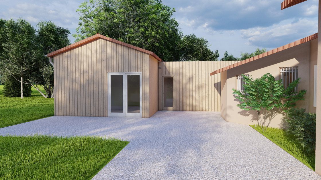Modelisation 3D : Extension ossature bois